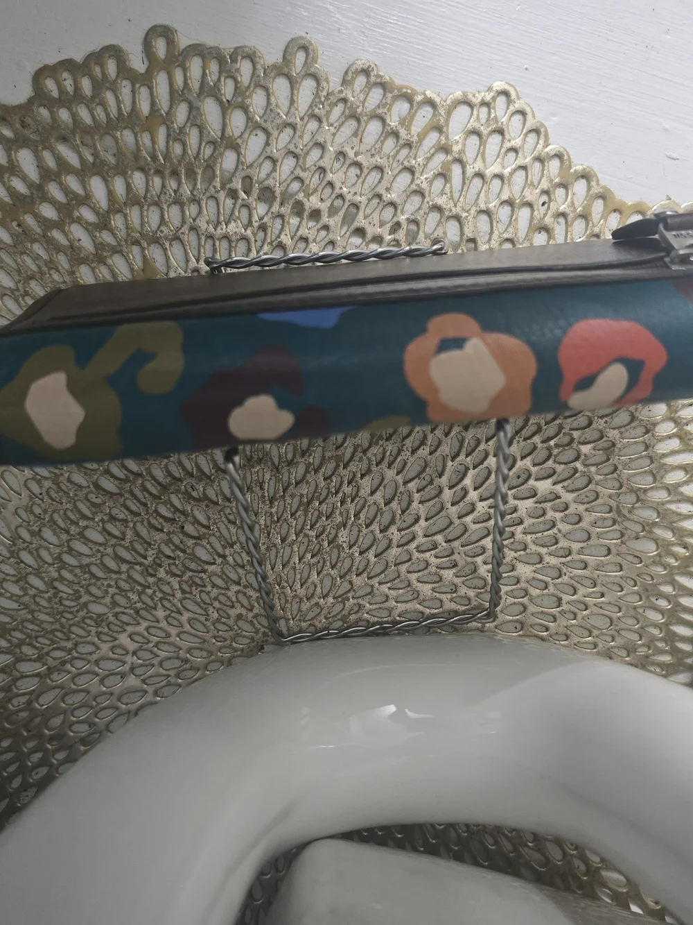 Fossil Teal Floral Leather Wallet
